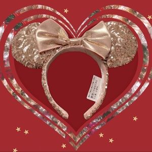 Rose gold minnie mouse ears